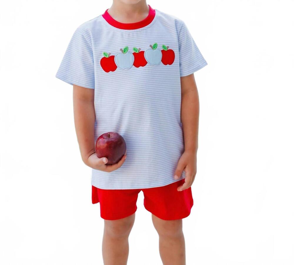 NEW JELLYBEAN kids apple a day short set in multicolor